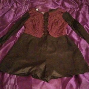 Black and plum romper